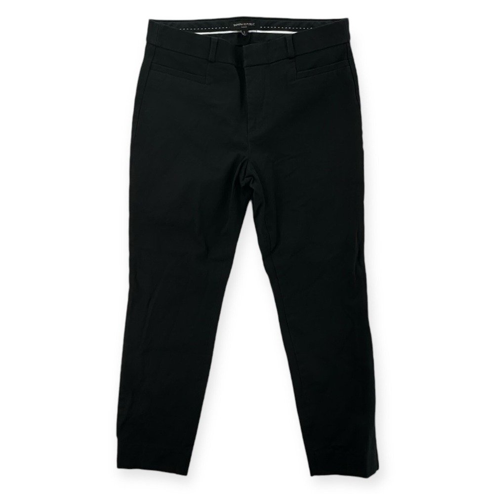 Banana Republic Sloan Crop Pants Womens 8 Black Stretch Skinny Flat Front 820